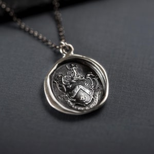 Mermaids Crest - Fight your battles, and win - Wax seal mermaid crest necklace - 414