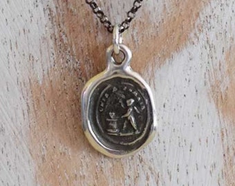 Two Hearts, United Forever - Wax Seal Necklace - 320