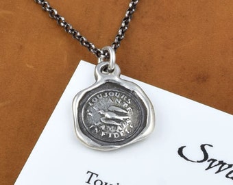 Swallow Wax Seal Necklace - Always Wandering Love and Loyalty - 152