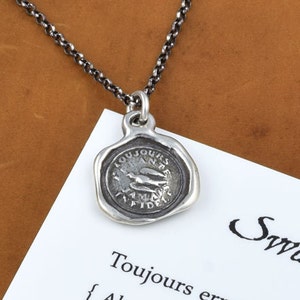 Swallow Wax Seal Necklace - Always Wandering Love and Loyalty - 152