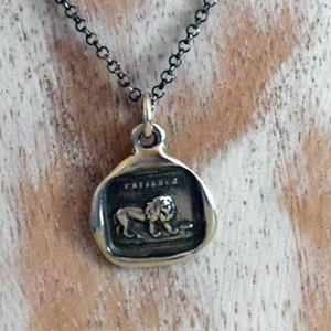 Lion and the Mouse - Aesop's Fable Antique Wax Seal Necklace - 286