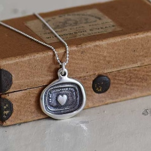 A Treasured Heart Wax Seal Necklace - To be exchanged, not sold - Heart Jewelry - 207