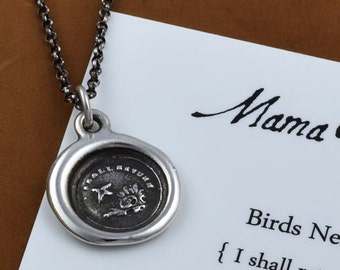 Mama-Vogel - Birds Nest Wachs Siegel Charm Halskette - Mama - Mütter Halskette - 209