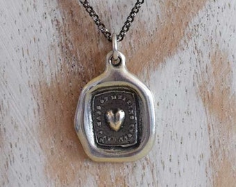 Melted Heart Wax Seal Necklace - Its made of melting stuff - 121