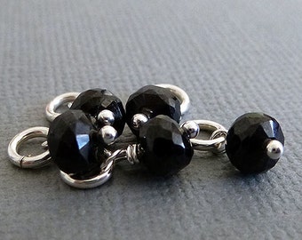 Add a Charm - Black Spinel 6 mm Gemstone Accent Faceted Rondel