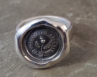 Thistle Wax Seal Ring - Dulcius ex asperis - sweetness after difficulties - 261