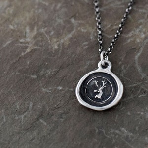 Stag Whimsy Necklace from Antique Wax Seal - 318