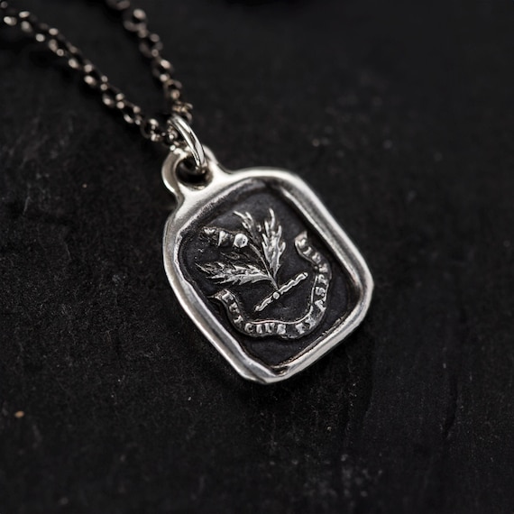 Sweeter After Difficulties Thistle Necklace Wax Seal Jewelry