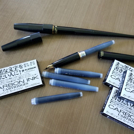 Platinum Carbon Desk Fountain Pen Super Fine 1 Carbon Ink