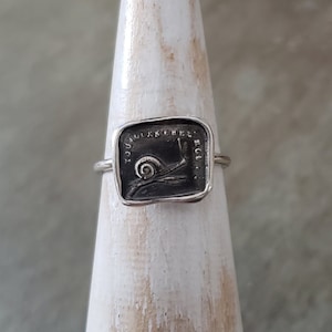 Snail - Wax Seal Ring - Skinny Stacking Ring - RS227
