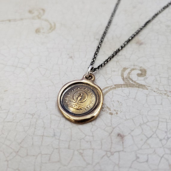 Peacock Bronze Pendant Symbolizing Beauty, Power and Knowledge -  From antique wax seal257B