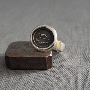 Greyhound Ring - Perseverance -  Dog wax seal ring - R155