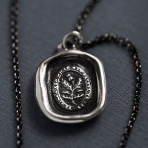 Thistle Wax Seal Necklace- Believe in yourself - Scottish -193