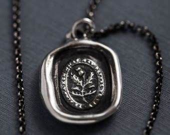 Thistle Wax Seal Necklace- Believe in yourself - Scottish -193