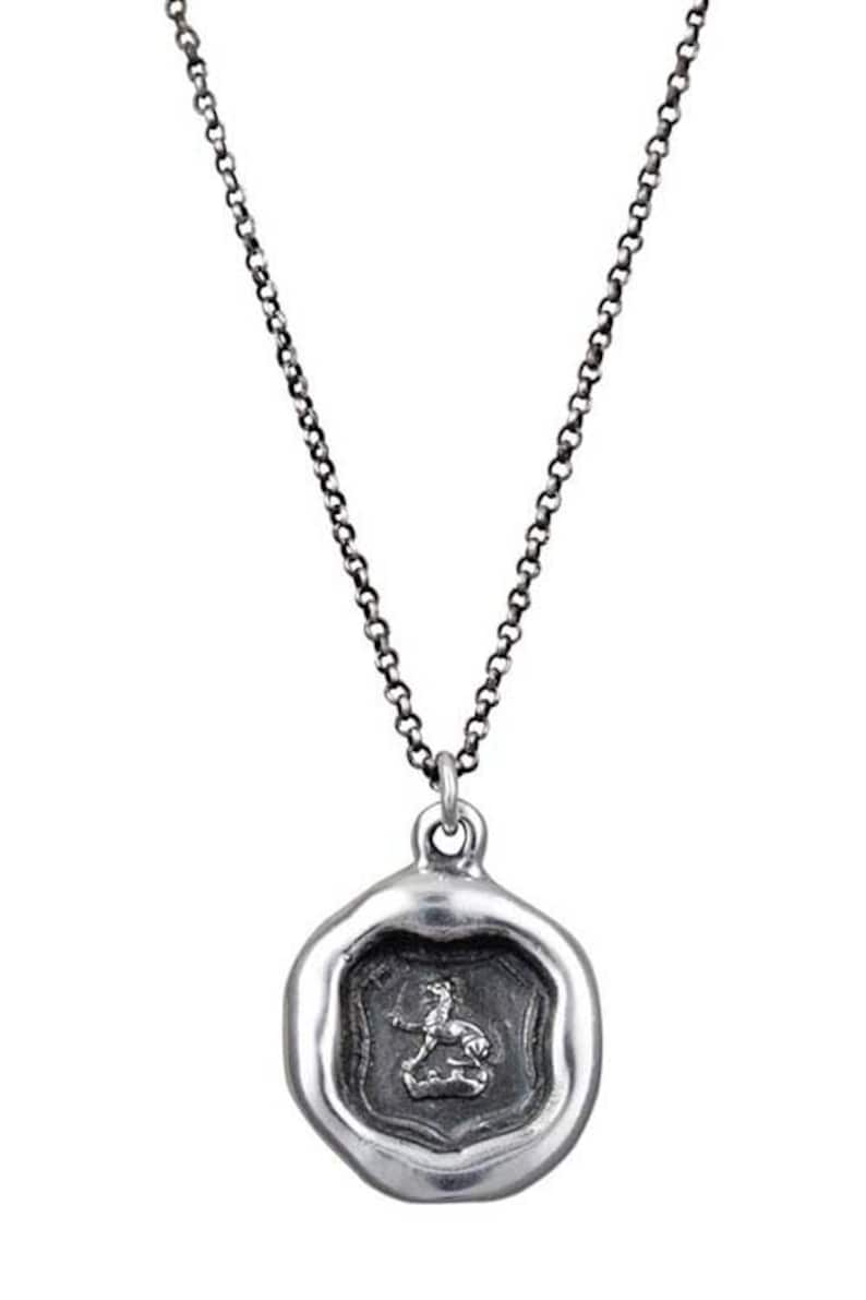 Protection Dog and Sword Wax Seal Necklace 336 image 7