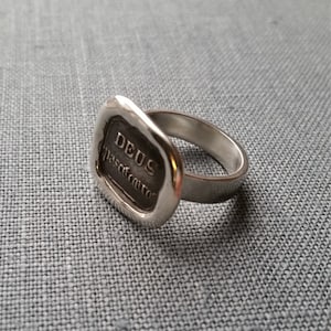God Feeds the Ravens Wax Seal Ring - 3/4&quot; x 7/8&quot; (20mm x 22mm)