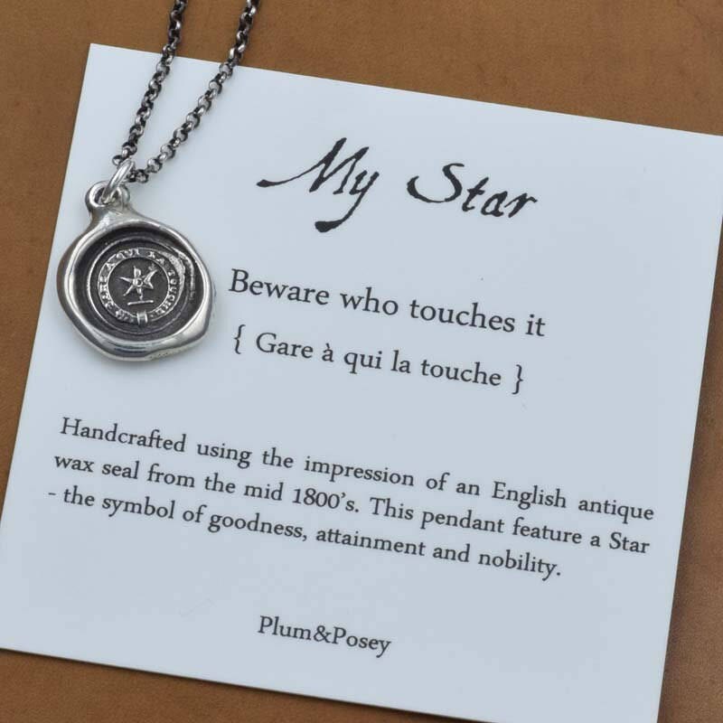 Bronze My Star Necklace - Beware Who Touches It - Wax Seal
