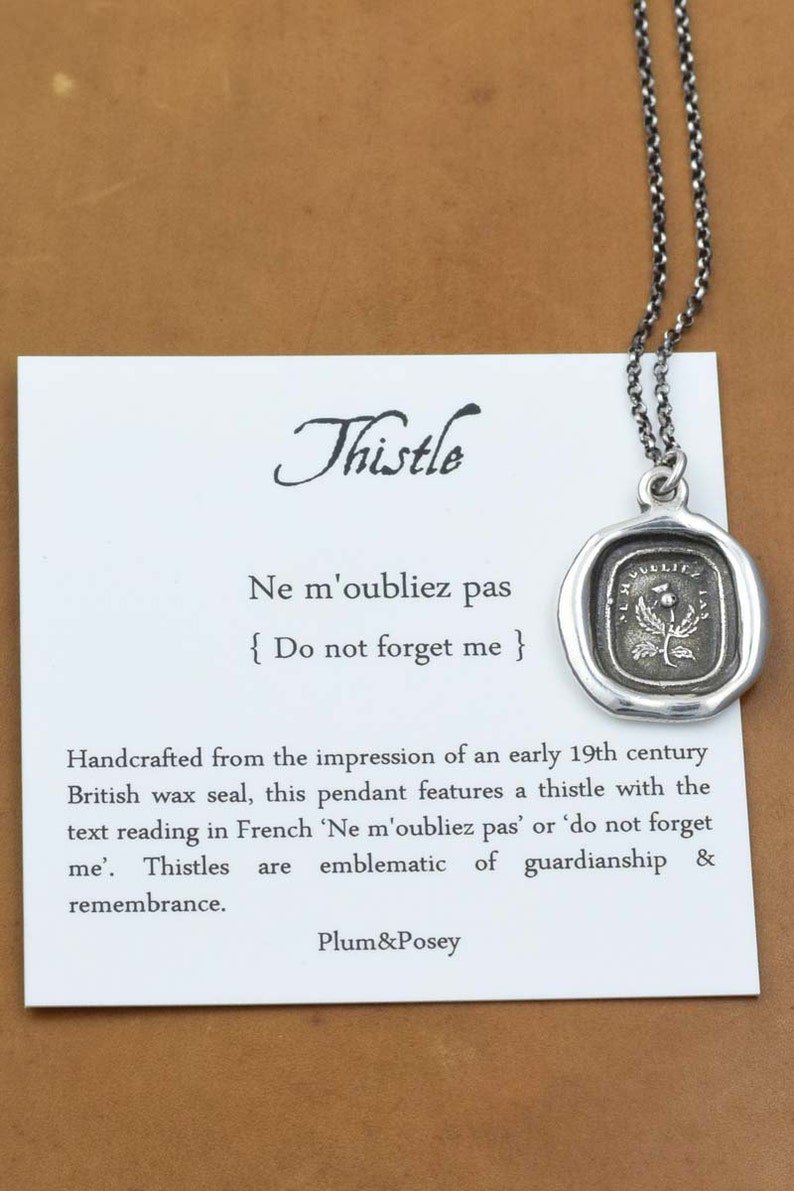 Thistle necklace Do Not Forget Me Scottish Thistle Jewelry Dinna Forget 300 zdjęcie 1