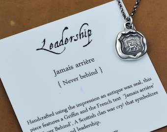 Leadership - Griffin Wax Seal Necklace - Never behind - 337