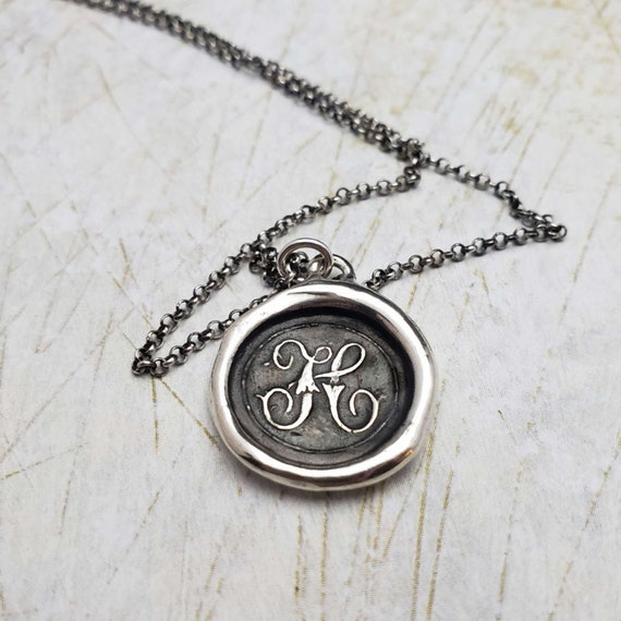 Initial H Pendant Sterling Silver 