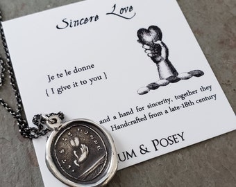 Sincere Love - I give you my heart wax seal necklace - 428