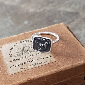 Caballo de gran espíritu - Anillo de sello de lacre - Anillo delgado apilable - RS219