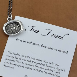 True Friend Wax Seal Necklace of a Dog 233 image 1
