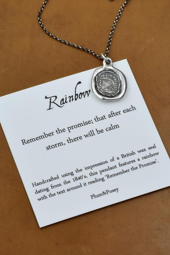 Blessed By Our Rainbow Never Forget Our Storm Sterling Silver Necklace