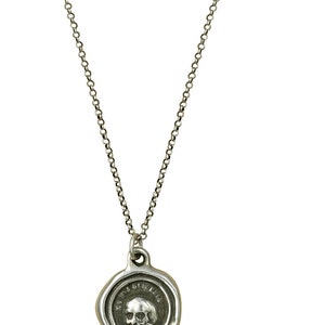 Skull Necklace A Memento Mori from latin antique wax seal 'Es fui sum eris' which translates 'So as you are so once was I 247 image 9