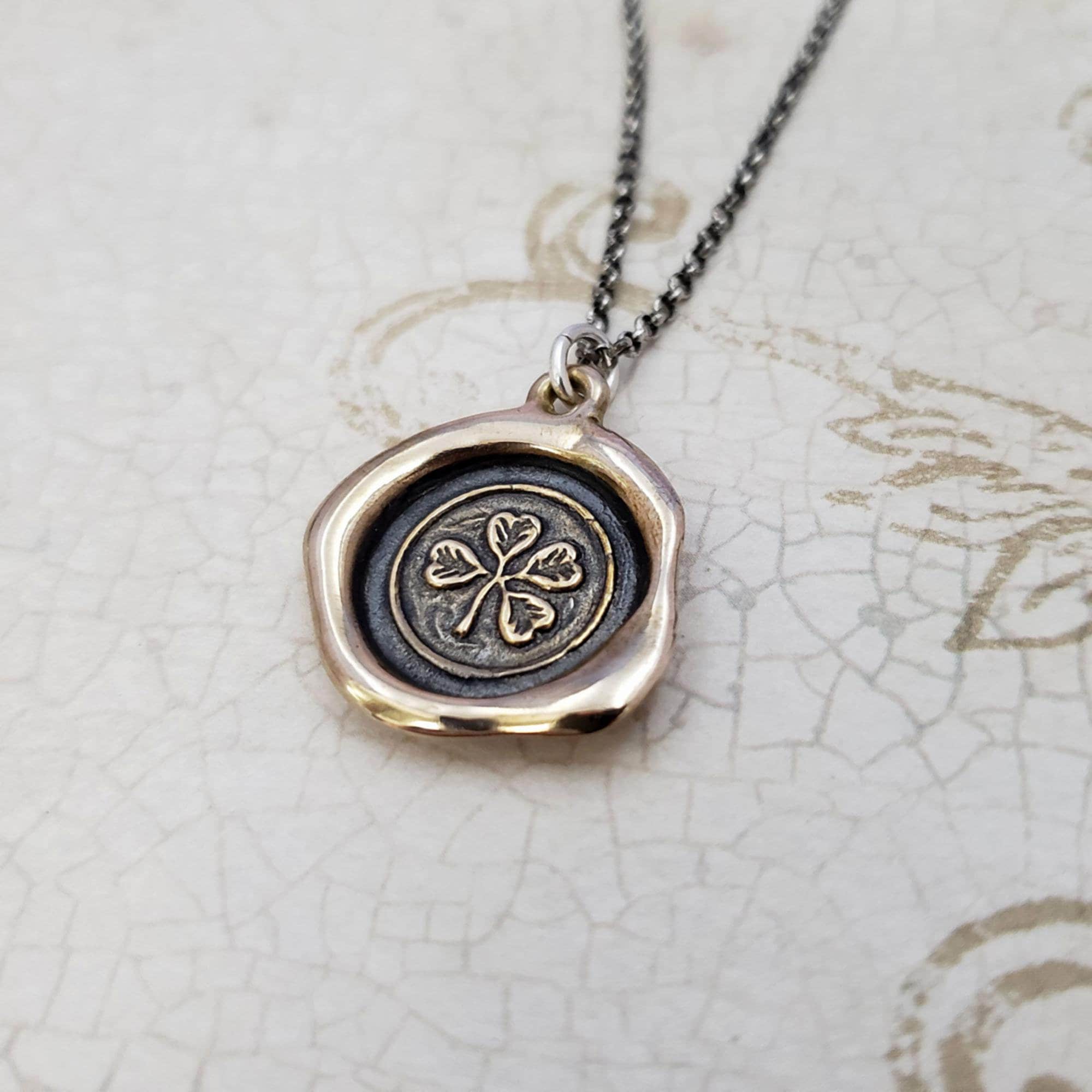Mens 4 deals leaf clover necklace