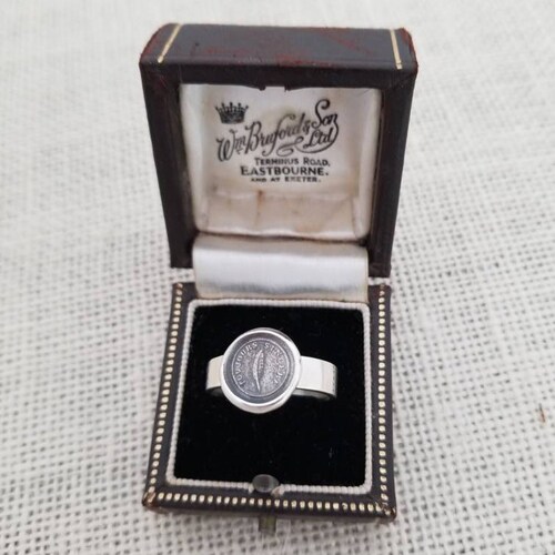 Shops Feather 'Always Sincere' Wax Seal Ring - Whimsy Ring Feather - 328