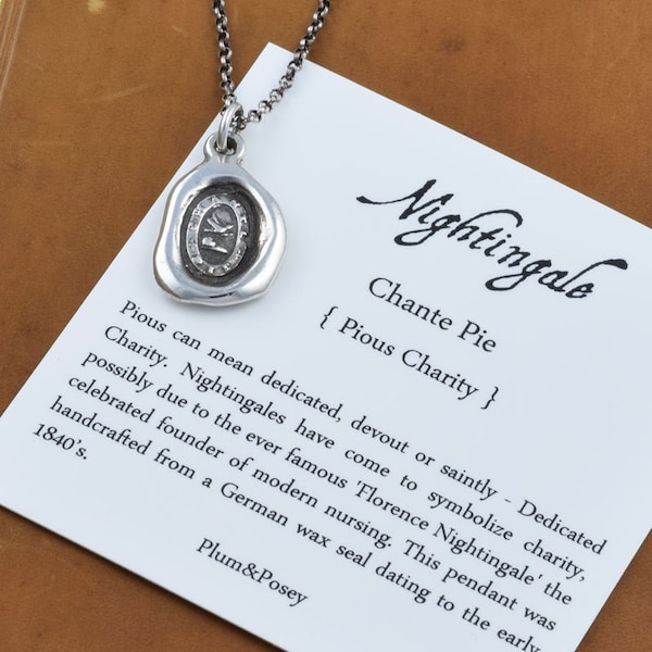 Nightingale Wax Seal Nurse Necklace - Dedicated Charity Jewelry - 296