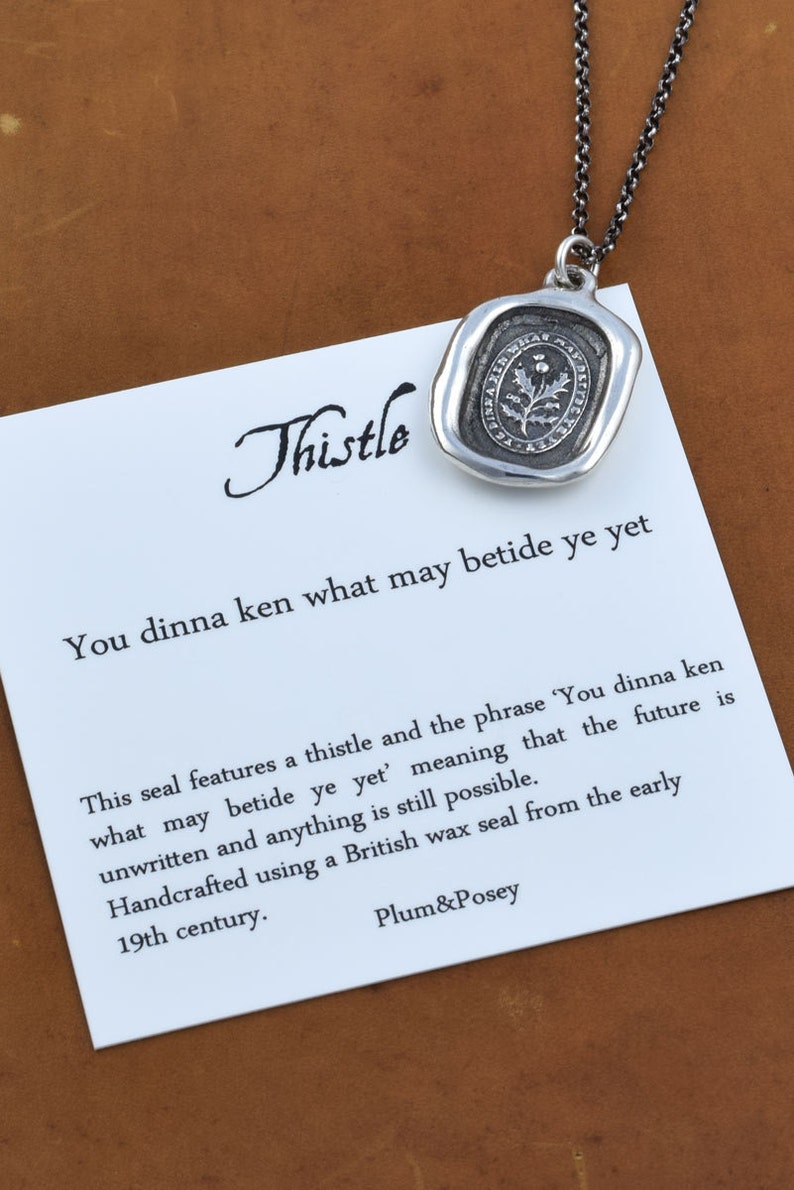 Thistle Wax Seal Necklace Believe in yourself Scottish 193 image 7