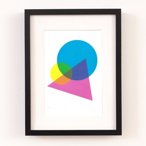 A4 Circle Triangle 3 Colour Screenprint