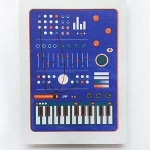 A5 Blau und Orange Buchla Riso Druck