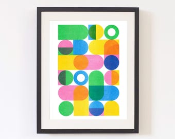 A3 Toy Stack Risograph 4 Colour