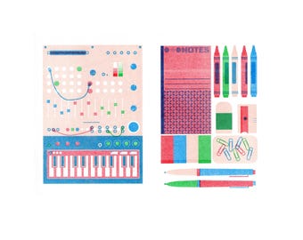 2 x A5 Riso Stationery and Buchla Print