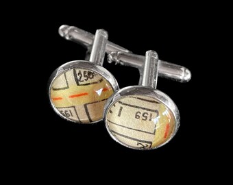 Cufflinks - Antique Map