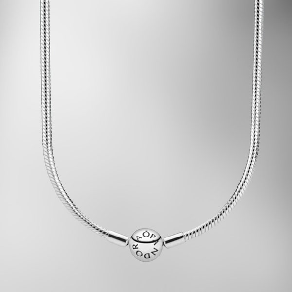 Pandora Minimalist 's Charm S925 Sterling Silver  Necklace,Pandora Moments Snake Chain Necklace, Everyday Necklace, Gift for her