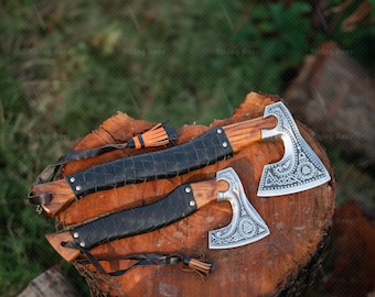 Handmade Forged Viking Axe Set, Rare Find