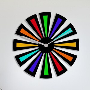 Oversized Metal Wall Clock: Modern Minimalist Colorful Decor