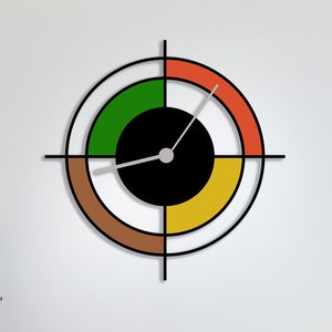 Oversized Metal Wall Clock: Modern Minimalist Colorful Decor