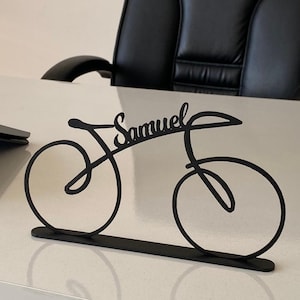 Personalized Minimalistic Bicycle Sculpture Wire Framed Style, Side Table Statue Decor Bike Silhouette, Gift for a Cyclist, Home Decor