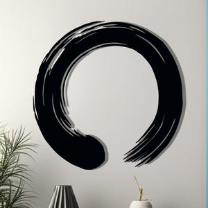 Enso Zen Circle Metal Wall Art: Yoga Home Decor