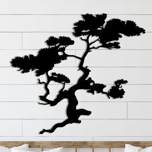 Bonsai Tree Metal Wall Art: Nature Lover Gift