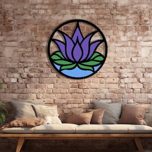 Kleurrijke lotusbloem metalen wanddecoratie, kleurrijk huisdecor, metalen wandkaart, lotus blume, fleur de lotus, wanddecoratie, Moederdagcadeau,