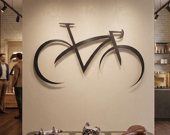 Bicycle Metal Wall Art, Road Bike Silhouette Decor for Cyclist Room , Modern Metal Wall Hanging for Cycling Lovers Gift, Gift For Cyclist