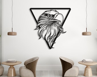 Eagle Triangle Metal Wall Art, Animals Wall Art, Living Room Wall Art, Bedroom Wall Art, Metal Wall Hanging, Above Bed Art, Artwork for alls