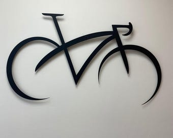 Bicycle Metal Wall Art, Road Bike Silhouette Decor for Cyclist Room , Modern Metal Wall Hanging for Cycling Lovers Gift, Gift For Cyclist