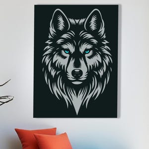 Wolf Head Metal Wall Art: Modern Animal Portrait Decor